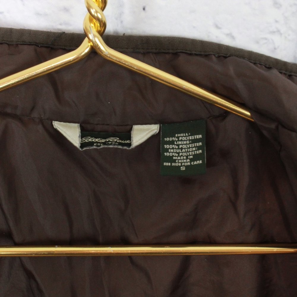 Eddie Bauer Brown Quilted Barn Style Mock Neck Jacket Coat Size S - Picture 5 of 8